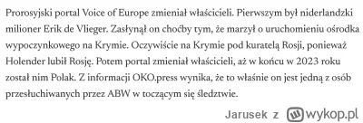 Jarusek - Portal Voice of Europe wcześniej należał do prorosyjskiego holendra milione...
