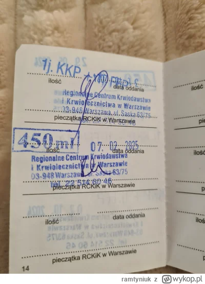 ramtyniuk - 230 670 - 450 = 230 220
Data donacji - 07.02.2025
Rodzaj donacji - krew p...