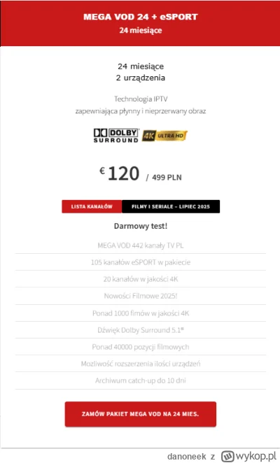 danoneek - Czy ktoś z was korzysta z tego dostawcy jeśli chodzi o VOD?

https://telew...