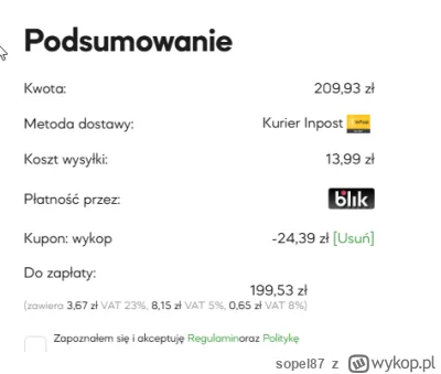 sopel87 - >A dla wszystkich: -20% na pierwszy zakup na hasło "Wykop" ( ͡° ͜ʖ ͡°) A ja...