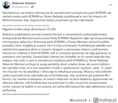 Merytoryk - Przepysznie czyta się wpis niejakiego Dobromira Sośnierza z grudnia 2022 ...