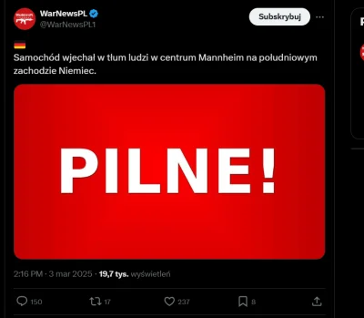 pogromca_kucy - Sprawcą był samochód XD 

#polityka #niemcy #terroryzm