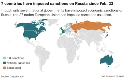 plat1n - Tymczasem lista krajów które nałożyły sankcje na Rosje...