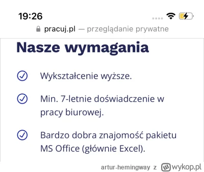 artur-hemingway - @Wile: 

Katowice, ogłoszenie na zwykłe stanowisko biurowe xD

Wyma...