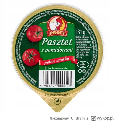 N.....m - Spożywam chlebek z pasztetem Profi pomidorowym. 
#przegryw