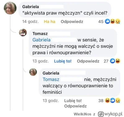 WielkiNos - Według juleczek mężczyzna może walczyć o prawa... ale tylko kobiet. Jak w...