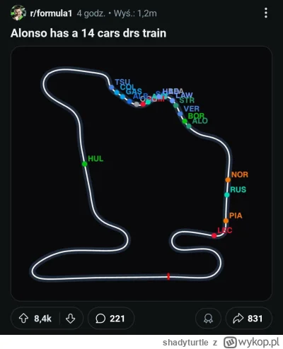shadyturtle - #f1 dziadek powtórzył manewr monakijski, prowadził 14 składowy pociąg