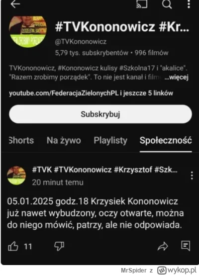 MrSpider - Oczy widzą, uszy słyszą, usta jak Oprawcy sie znęcali się MILCZĄ. 
#konono...