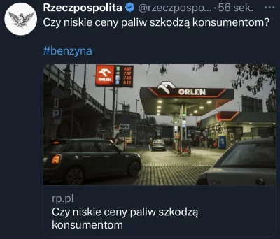 Okcydent - @Mezomorfix: O Orlenie można mówić w Polsce tylko źle. Za drogo - zdzieraj...