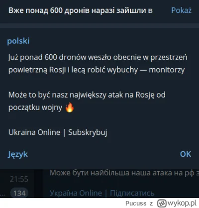Pucuss - Ponad 600 dronów już w kacaplandii, mam nadzieje, że sporo poleci na Moskwę
...