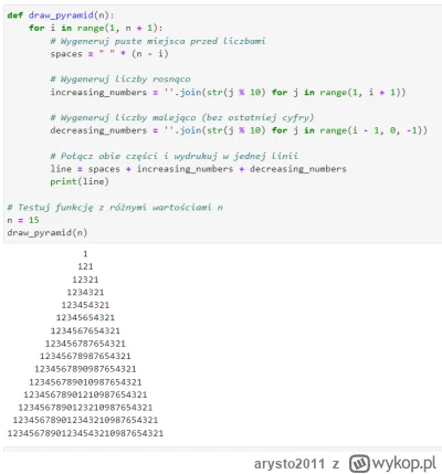 arysto2011 - @Krolik: 

def draw_pyramid(n):
    for i in range(1, n + 1):
        # ...