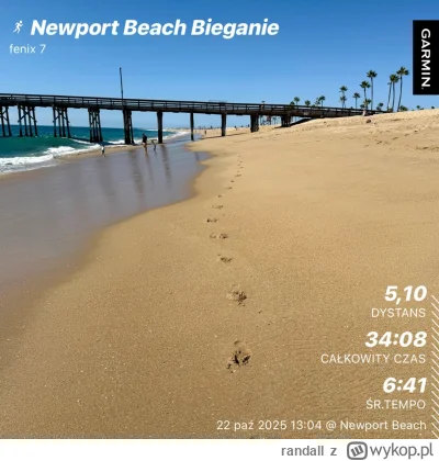 randall - 7 950,24 - 5,10 = 7 945,14

Bieg boso po plaży w Newport Beach 

Ocean, s...