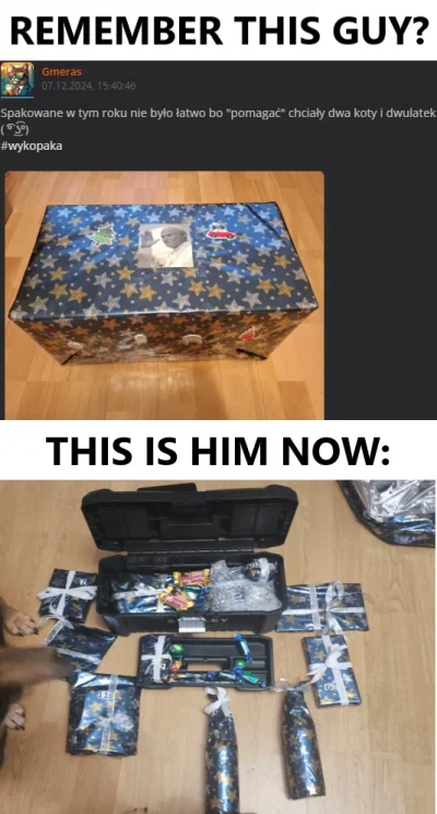 Kwasny_konfident - 4. Paka memik

Opis:
W tym roku również pięknie dowieziona #wykopa...