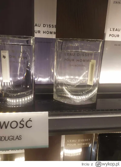 Irciu - Raport z dzisiejszej wizyty w perfumerii

Lewa ręka - flakon z lewej, prawa r...