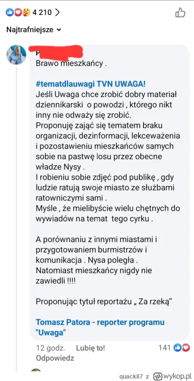 quack87 - @quack87  Warto to wspomnieć o bierności władz i służb w początkowych godzi...