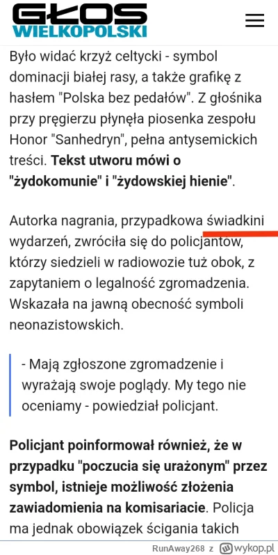 RunAway268 - #bekazlewactwa  #poznan  #polityka
Świadkini XD