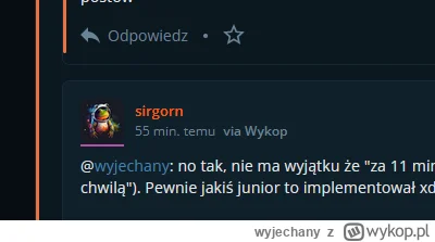 wyjechany - @sirgorn: to u was sie wyswietla normalnie czas?