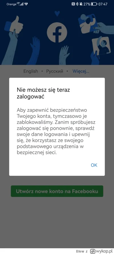 Blew - #facebook siemka! Moje konto na FB zostało zhakowane dziś w nocy, od rana podj...