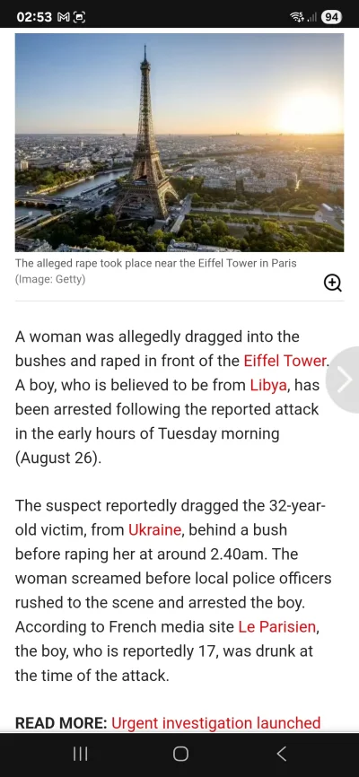 Wilczynski - #ukraina Ukrainka została zgwałcena tuż pod Wieżą Eiffla. Cholerny Putin...