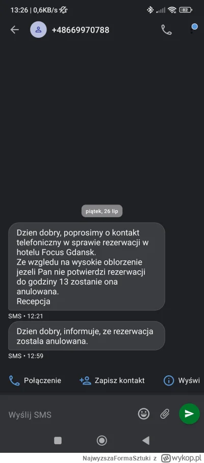 NajwyzszaFormaSztuki - Hej, zwracam się do Was z sytuacja którą zafundował mi Hotel F...