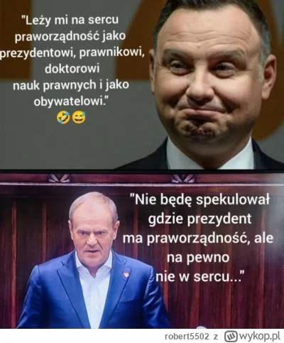 robert5502 - Dziś klasyka, Duda najpierwej sie skompromitował, później Tusk go dobił....