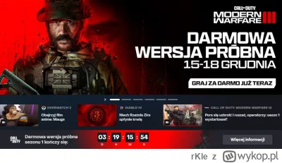 rKle - Graj w Call of Duty®: Modern Warfare® III za darmo już teraz!
Przez ograniczon...