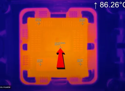MePix - A tu masz hoit spot procesora 7 7700X 
Jak widać na całości jest 80*C i więce...