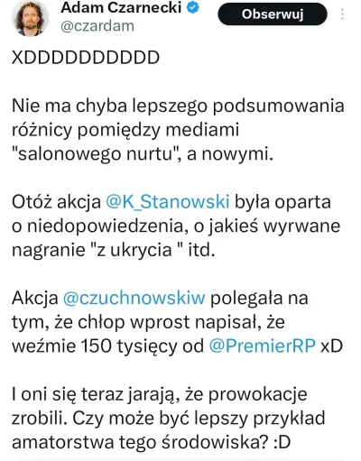 splinter96 - Prowokacje Stanowskiego to metafizyka, spotkanie z Najwyższym
#polityka ...