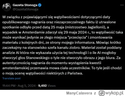 ManyCalavera - Mamy kolejny wątek w sprawie: