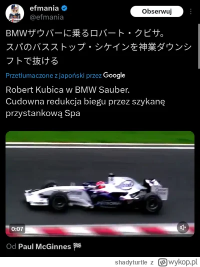shadyturtle - #f1 ロバート・クビサ doceniony przez japońskich fanów, a redukcja faktycznie sp...