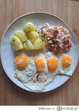 Villeman - Piąteczek, a więc jajka sadzone, młode ziemniaczki z masłem i koperkiem, s...