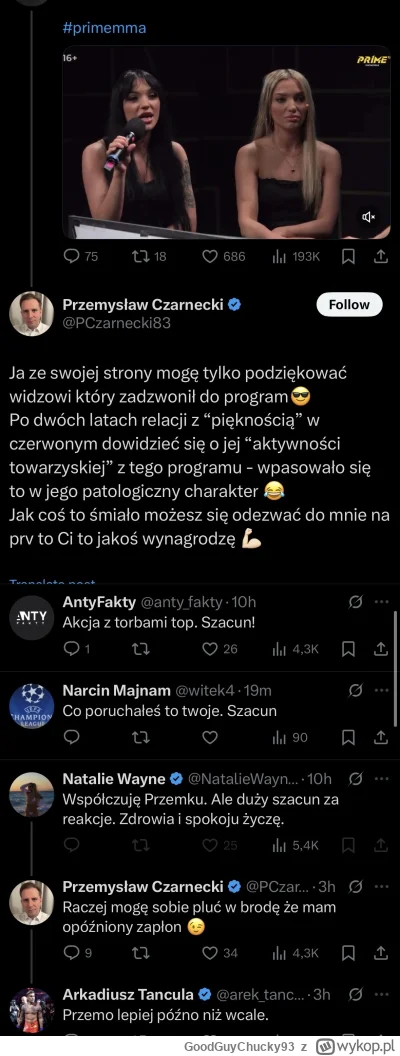 GoodGuyChucky93 - Kto by się spodziewał, że Przemysław Czarnecki będzie komentował wp...