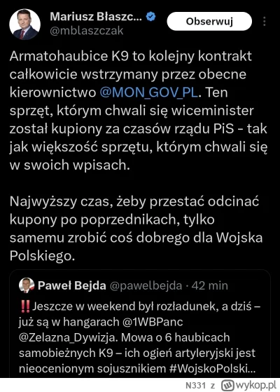 N331 - Minęło 3 lata odkąd nie mamy 2 lat na zwiększenie produkcji Kraba. Błaszczak w...