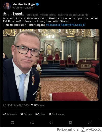 Fortepianino - Günther Fehlinger, szef austriackiego komitetu NATO odwiedza świątynię...