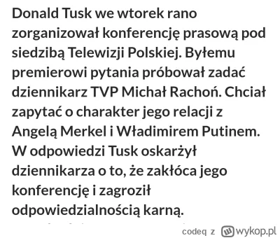 codeq - Czyli wkrótce dziennikarze TVP dostaną akredytację i będą mogli zadawac pytan...