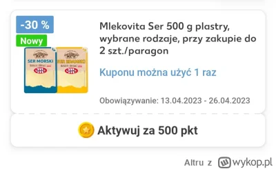 Altru - #heheszki #promocje  #Kaufland

1zł = 1punkt


Wydaj 500zl aby mieć ser tańsz...