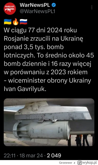 Grooveer - Rosjanie masowo zwiększyli produkcję bomb
#wojna #ukraina #rosja