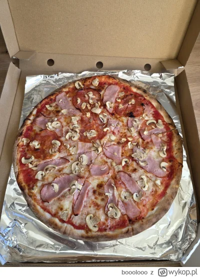 booolooo - Jak to wygląda na tle waszych pizzerii? Ok. 30cm placek.
#pizza #gotujzwyk...