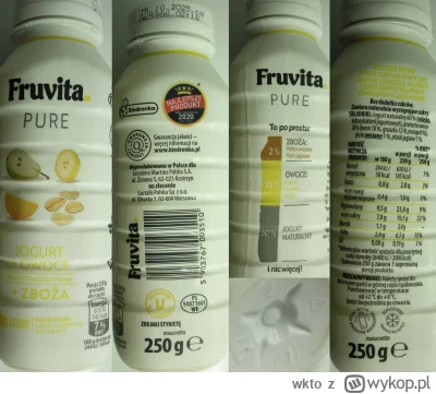 wkto - #listaproduktow
#jogurtpitny 0,8% banan 18% gruszka 12% mango 8% zboża 2% Fruv...