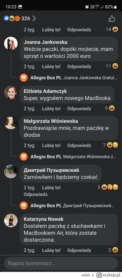 ml49 - @ml49: wszedłem na konta paru tych "zadowolonych osób" i udostępniają linki z ...