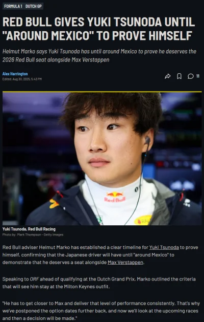 levzor - wściekła tsunoda ma czas do meksyku żeby pokazać czy zasługuje na fotel w 20...