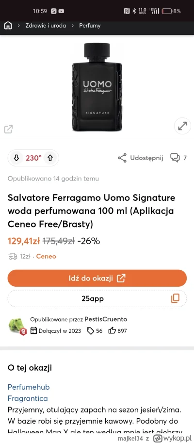 majkel34 - Hej, fajna cena na uomo signature od ferragamo.
Chciałbym rozebrać lecz ni...