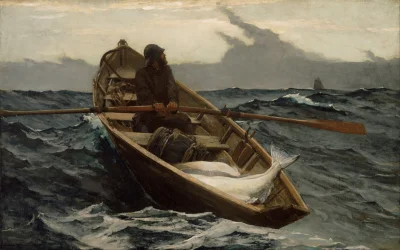 GARN - #sztuka #art #malarstwo #obrazy autor: Winslow Homer | The Fog Warning | 1885 ...