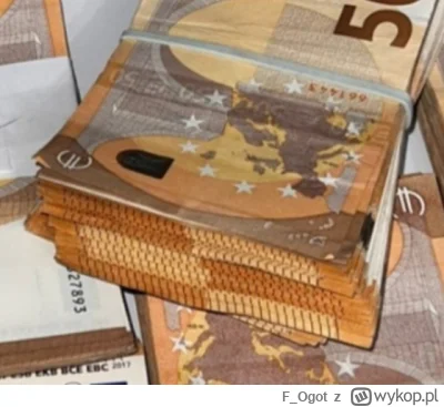 F_Ogot - Niby nowe Euraski z banku, a widać, że drukowane. Banknot używany na górze d...