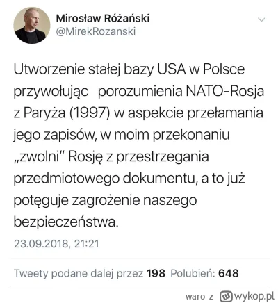 waro - @joseone: Różański to w ogóle kiedyś stwierdził, że baza amerykańska w Polsce ...