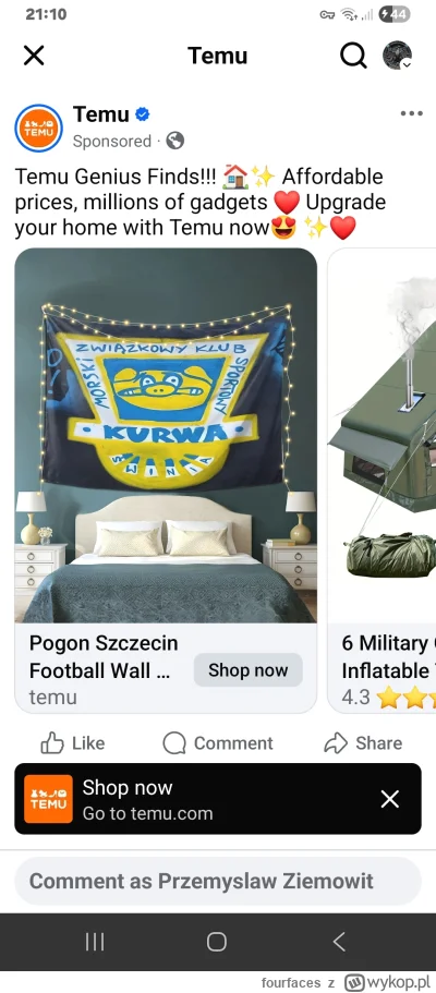 fourfaces - Reklama TEMU mi sie wyświetliła: