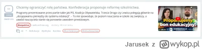 Jarusek - Tymczasem dzbany z konfedracji proponują kolejny BON, tym razem na edukację...