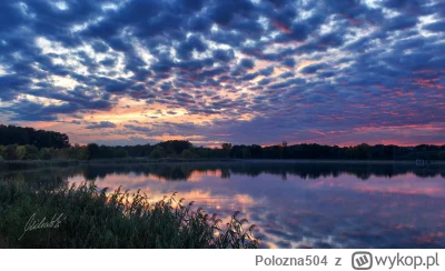 Polozna504 - Wczorajszy zachód Słońca nad jeziorem Słupsko, zdjęcie to panorama złożo...