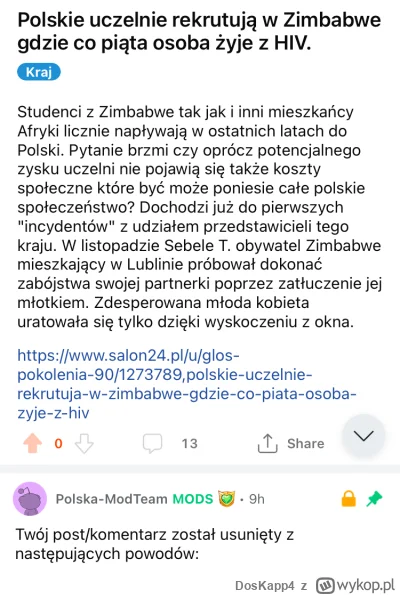 DosKapp4 - Na głównej wciąż wisi znalezisko o tytule „Polskie uczelnie rekrutują w Zi...