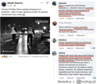 WielkiNos - 3 facetów jechało po zmroku przez wieś Błonie niedaleko Warszawy. Wjechal...